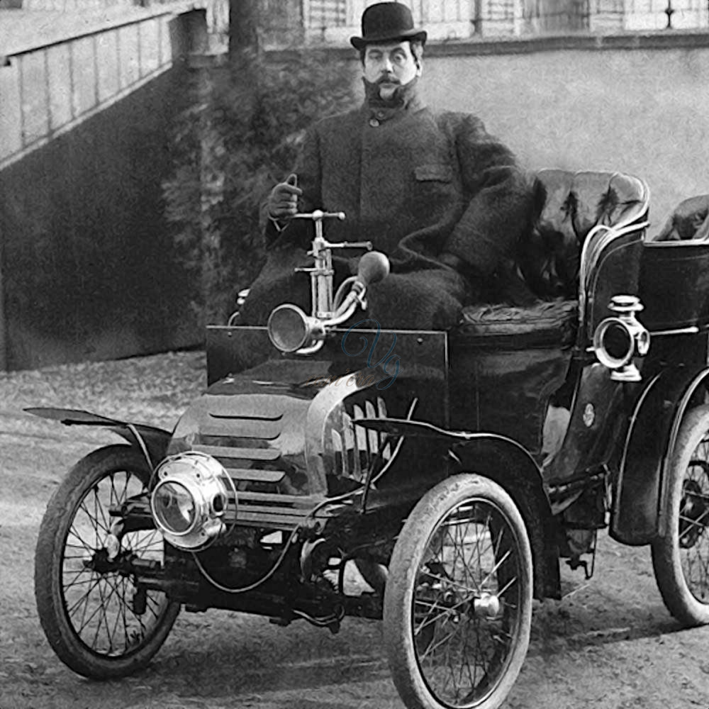 Puccini in auto Viareggio Anno 1901