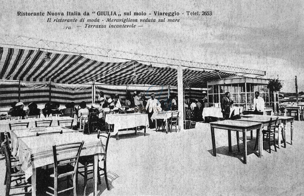 Terrazza ristorante Nuova Italia Viareggio Anni '20